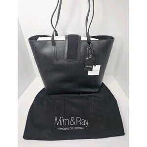 NWT Mim & Ray Lilly Black Leather Tote Bag Purse With Dustbag